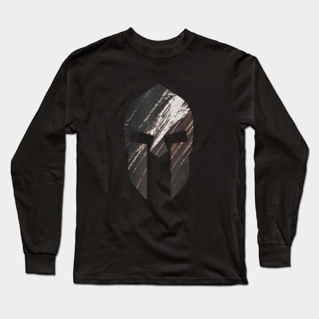 Spartan Helmet | Greek Warrior Shirt | Ancient Sparta Long Sleeve T-Shirt by DesignsbyZazz